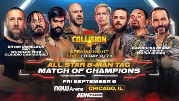 All-star eight-man tag match announced for AEW collision in todays Wrestling news