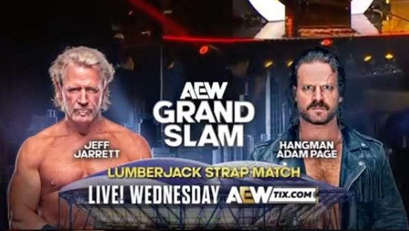 Hangman Page vs. Jeff Jarrett Lumberjack strap match will air on AEW Collision Grand Slam in todays Wrestling news