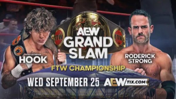 Hook vs. Roderick strong FTW title matches announced for AEW Grand Slam in todays Wrestling news