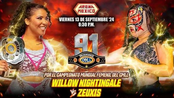 Willow Nightingale defends Women's title in CMLL 91st anniversary show in todays Wrestling news