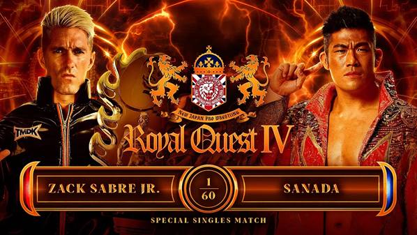 Zack Sabre Jr. vs. SANADA Official for NJPW Royal Quest in todays Wrestling news