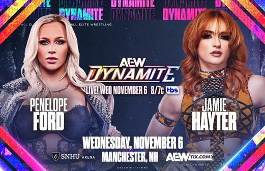 Jamie Hayter vs. Penelope Ford to be held on November 6 AEW dynamite in todays Wrestling news