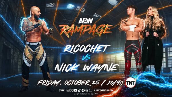 The AEW Rampage's four-match lineup includes Ricochet vs. Nick Wayne in todays Wrestling news