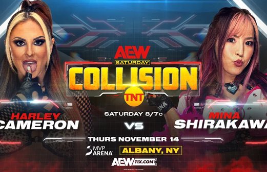 AEW Collision now includes Mina Shirakawa vs. Harley Cameron in todays Wrestling news